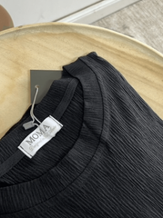 MOMA Chic Black Short - Sleeve Top: Elevate Your Casual Look Instantly