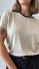 MOMA Beige Crew - Neck Shirt | Elevate Your Monochrome Outfit