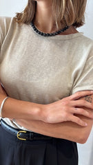 MOMA Beige Crew - Neck Shirt | Elevate Your Monochrome Outfit