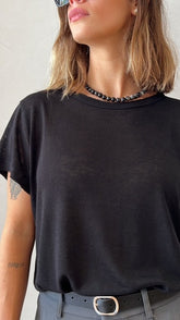 MOMA Black Crew - Neck Tee | Effortless Sophistication for Daily Looks