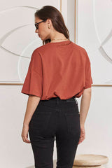 MOMA Rust - Colored V - Neck Tee | Effortless Casual Chic for Daily Looks