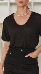 MOMA Black V - Neck Garment | Comfort Meets Fashion Flair