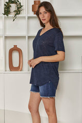 MOMA Navy Blue V - Neck Garment | Comfort Meets Fashion Flair