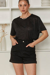 MOMA Casual Crew - Neck Shirt | Black for Easy - going Days