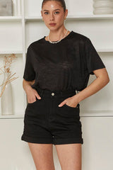 MOMA Casual Crew - Neck Shirt | Black for Easy - going Days