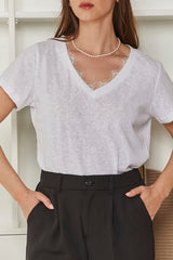 MOMA White V - Neck Garment | Comfort Meets Delicate Fashion