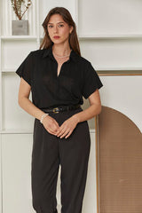 MOMA Black Short - Sleeve Shirt | Effortless Sophisticated Chic