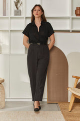 MOMA Black Short - Sleeve Shirt | Effortless Sophisticated Chic