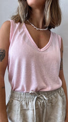 MOMA Pink V - Neck Tank Garment | Perfect for Polished Casual Outfits