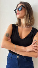 MOMA Casual V - Neck Tank | Black for Easy - going Days