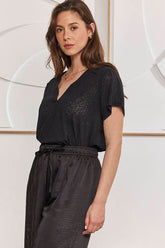 MOMA Black V - Neck Garment | Comfort Meets Refined Fashion