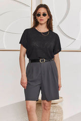 MOMA Black Crew - Neck Top | A Staple for Effortless Polished Charm