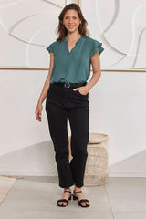 MOMA Dark Green V - Neck Garment | Comfort Meets Refined Fashion
