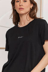 MOMA Black Crew - Neck Graphic Tee | Effortless Casual Chic