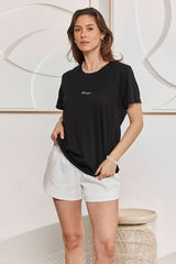 MOMA Black Crew - Neck Graphic Tee | Effortless Casual Chic