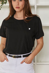 MOMA Black Crew - Neck Garment | Comfort Meets Subtle Romance