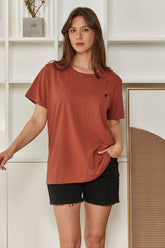 MOMA Rust Crew - Neck Garment | Perfect for Polished Casual Looks