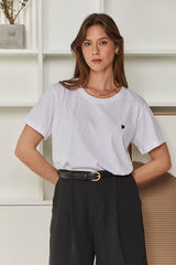 MOMA White Crew - Neck Garment | Comfort Meets Subtle Romance