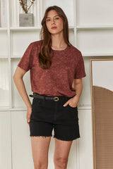 MOMA Rust Tie - Dye Crew - Neck Tee | Effortless Casual & Artistic Chic