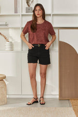 MOMA Rust Tie - Dye Crew - Neck Tee | Effortless Casual & Artistic Chic