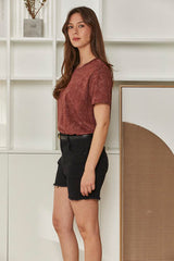 MOMA Rust Tie - Dye Crew - Neck Tee | Effortless Casual & Artistic Chic