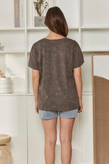 MOMA Washed Gray Crew - Neck Tee | Effortless Casual Chic