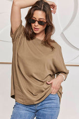 MOMA Khaki Crew - Neck Tee | Minimalist Design, Max Versatility