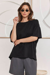 MOMA Black Crew - Neck Garment | Perfect for Polished Casual & Everyday Looks