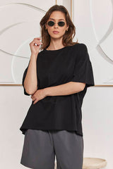 MOMA Black Crew - Neck Garment | Perfect for Polished Casual & Everyday Looks