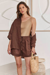 MOMA Brown Linen Shirt  | Effortless Casual Elegance