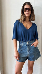 MOMA Navy V - Neck Garment | Comfort Meets Minimalist Allure