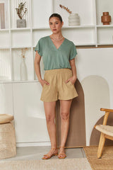 MOMA Wardrobe Essential | Sage Green V - Neck Tee