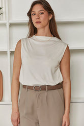 MOMA Relaxed Fit Sleeveless Top | Ivory, Timeless & Versatile