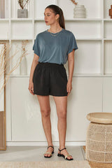 MOMA Relaxed Fit Crew Neck Top | Slate Blue, Timeless & Versatile