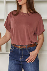 MOMA Relaxed Fit Short - sleeved Top | Mauve, Timeless & Chic