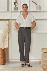 MOMA Ivory V - Neck Top | Effortless Elegant Chic