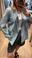 MOMA Light Wash Denim Blazer | A Staple for Effortless Timeless Style