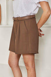 MOMA Versatile Belted Brown Shorts