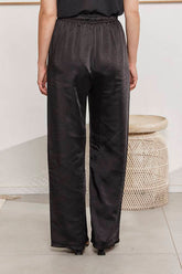 MOMA Elegant Satin Wide - Leg Trousers