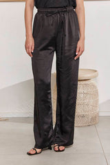 MOMA Elegant Satin Wide - Leg Trousers