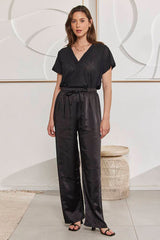 MOMA Elegant Satin Wide - Leg Trousers