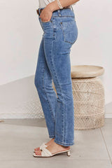 MOMA Stylish Light Blue Straight - Leg Denim Trousers