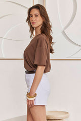 MOMA Comfortable White Distressed Denim Shorts