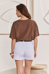 MOMA Comfortable White Distressed Denim Shorts