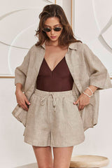 MOMA Comfortable Light Linen Drawstring Shorts