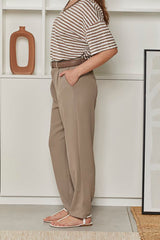 MOMA Casual Khaki Belted Trousers