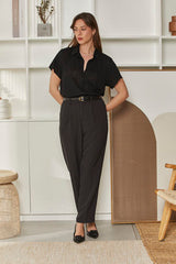 MOMA Comfortable Black High - Waisted Pants