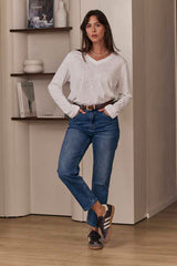 MOMA Comfort-Fit Blue Cropped Jeans