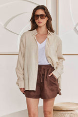 MOMA Casual Linen Button - Down Resort Shirt