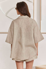 MOMA Casual Linen Short - Sleeve Resort Shirt